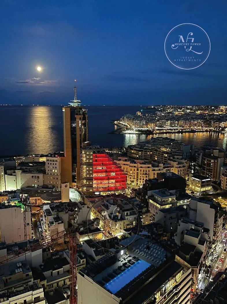 Daire 24Th Floor Sea View Apart-Hotel In Mercury Tower St Julians Saint Julian's Malta
